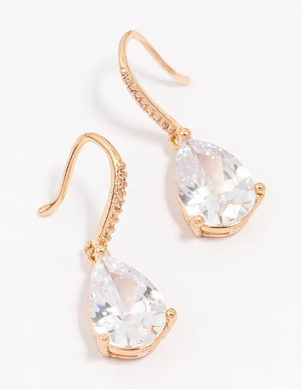 Tarnish Resistant Drop Earrings for Longevity -Lovisa - Gold Fine Pear Drop Earrings I Hypoallergenic I Classic and Stylish I Perfect for Daily Wear I Durable and Comfortable