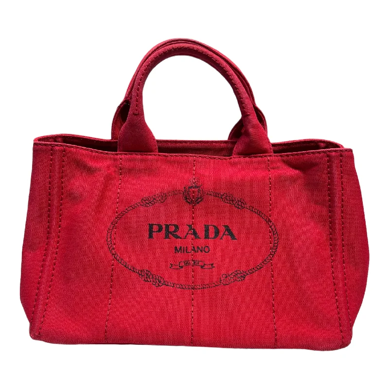 Women's bags with floral embroidery and soft leather for boho-inspired looks-PRADA/Hand Bag/Cotton/RED/