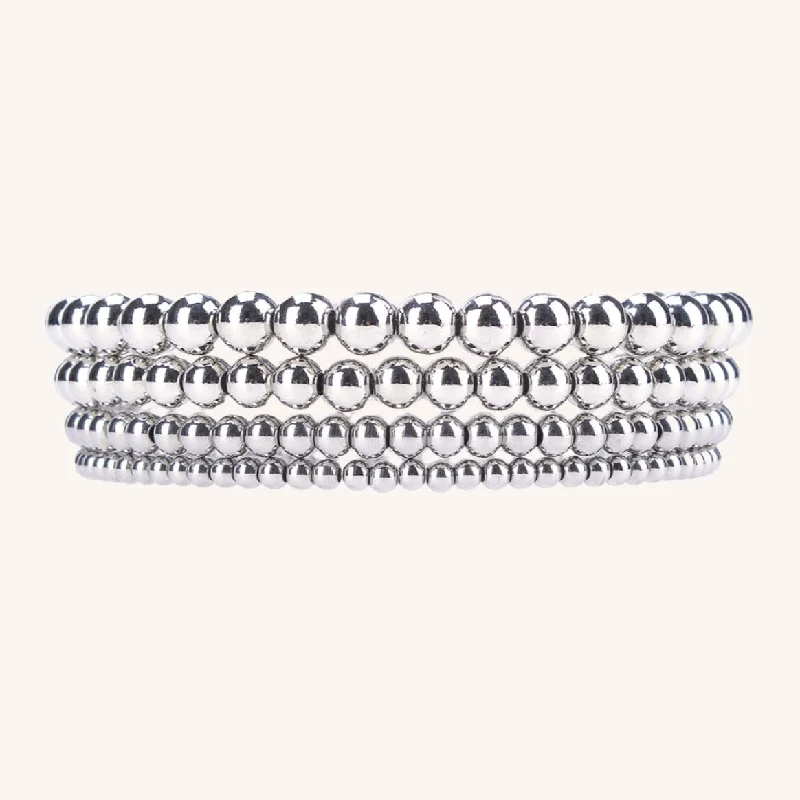 Bracelets with engraved messages for sentiment -Amie Silver Bracelet Stacking Set