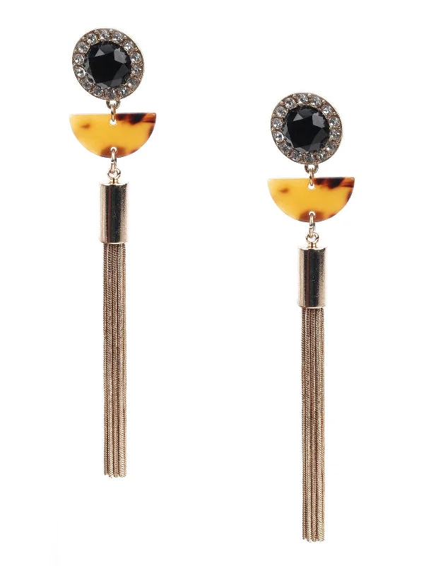 Tarnish Resistant Drop Earrings for Longevity -Odette Women Gold Dangler Earrings