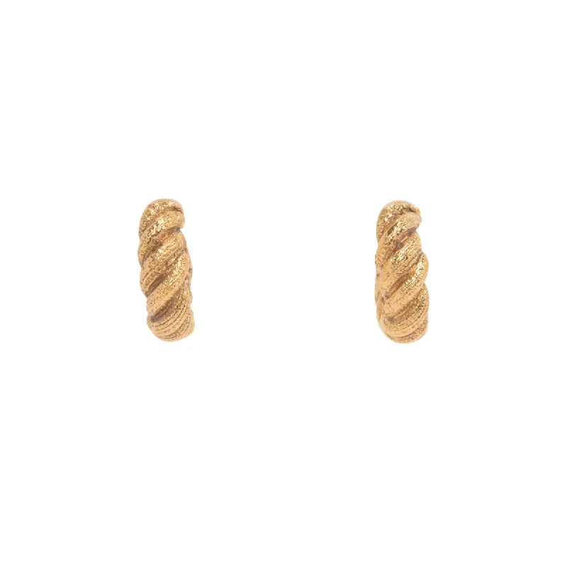 Contemporary Drop Earrings for Fashion -Chanel Vintage Gold Twisted Hoop Clip-On Earrings