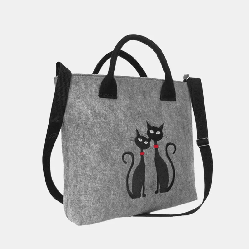 Elegant women's bags with rich velvet material and embroidered details for evening events-Women Fashion Crossbody Bag Cat Pattern Handbag