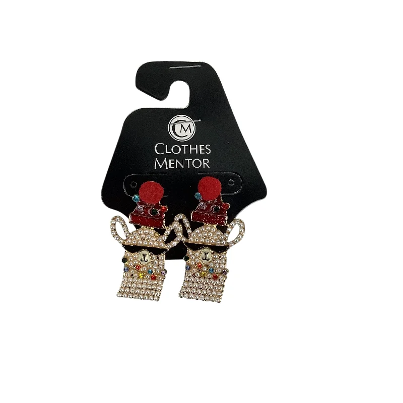 Crystal and Pearl Drop Earrings for Glamour -Earrings Dangle/drop By Clothes Mentor