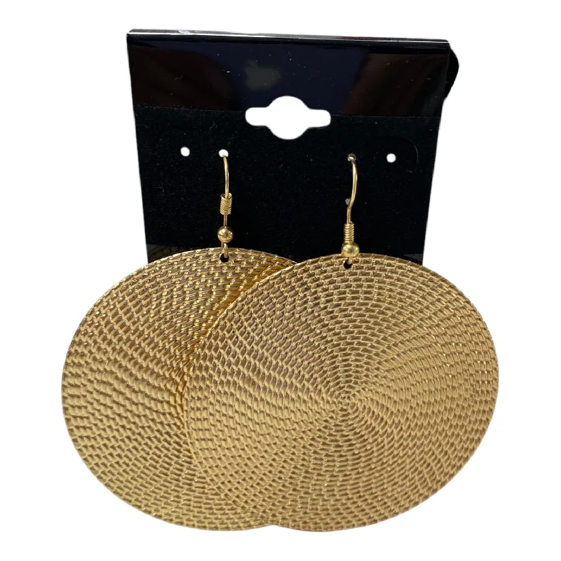 Push Back Drop Earrings for Convenience -EARRINGS STATEMENT by TIME AND TRU In GOLD