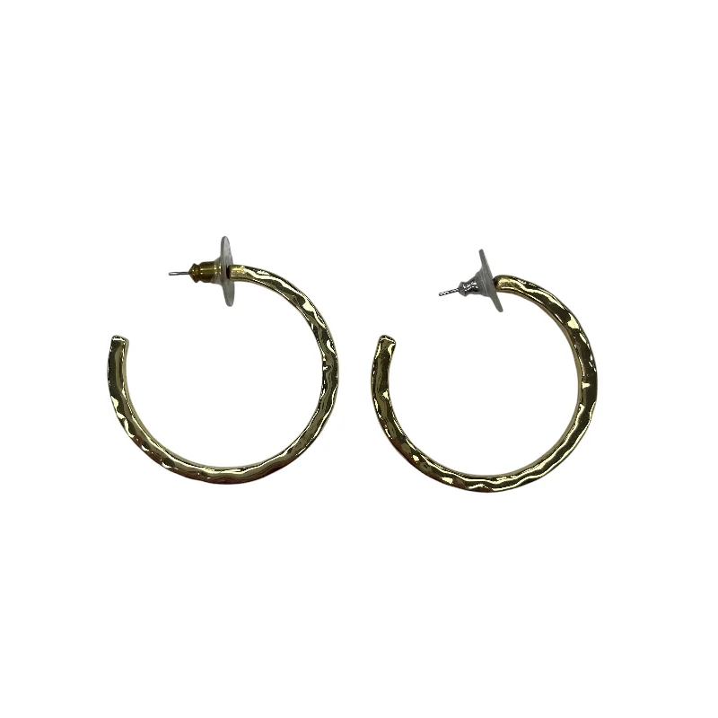 Drop Earrings for Travel Look -Earrings Hoop By Clothes Mentor In Gold