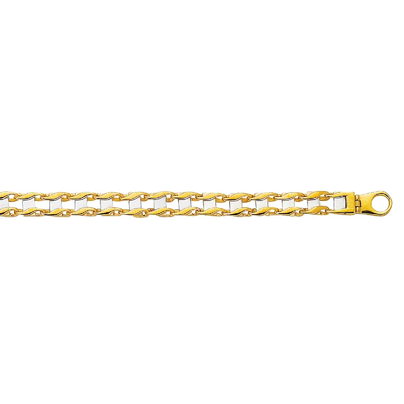 Bracelets with branch patterns for nature flair -14K Gold Railroad Link Bracelet