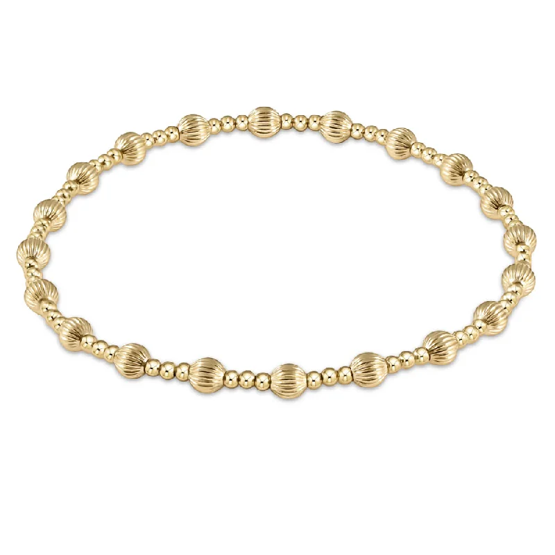 Bracelets with adjustable chains for perfect fit -enewton 7.25" extends Dignity Sincerity Pattern Gold Bead Bracelet - 4mm