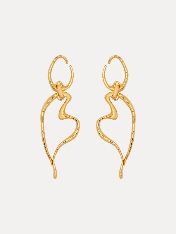 Drop Earrings with Filigree Work -Heart O Drop Earrings