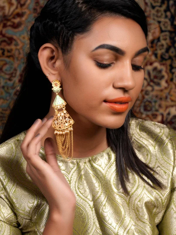 Tarnish Resistant Drop Earrings for Longevity -Odette Women Gold Tone Geo Dangle Earrings