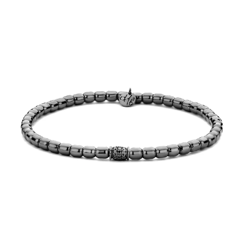 Bracelets with knot accents for symbolic charm -0.18ctw, 18K Black Gold Tresore Stretch Bracelet