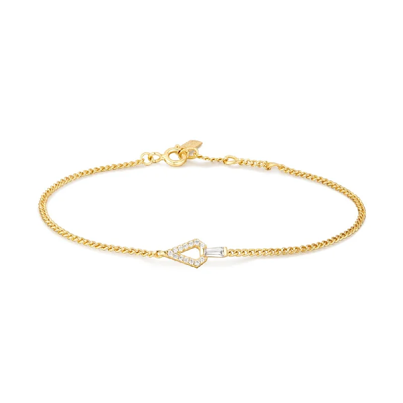 Rose gold bracelets with sleek minimalist designs -Geometric Bracelet in Gold Plated Sterling Silver