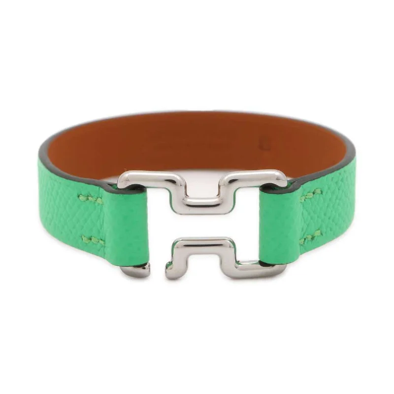 Bracelets with floral motifs for romantic touch -Hermes  Vert Epsom Leather Charm Bracelet (Pre-Owned)