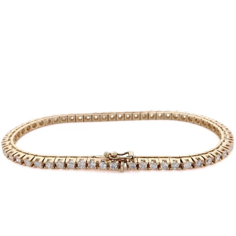 Bracelets with citrine stones for warm tones -Estate 14 Karat Yellow Gold Diamond Tennis Bracelet