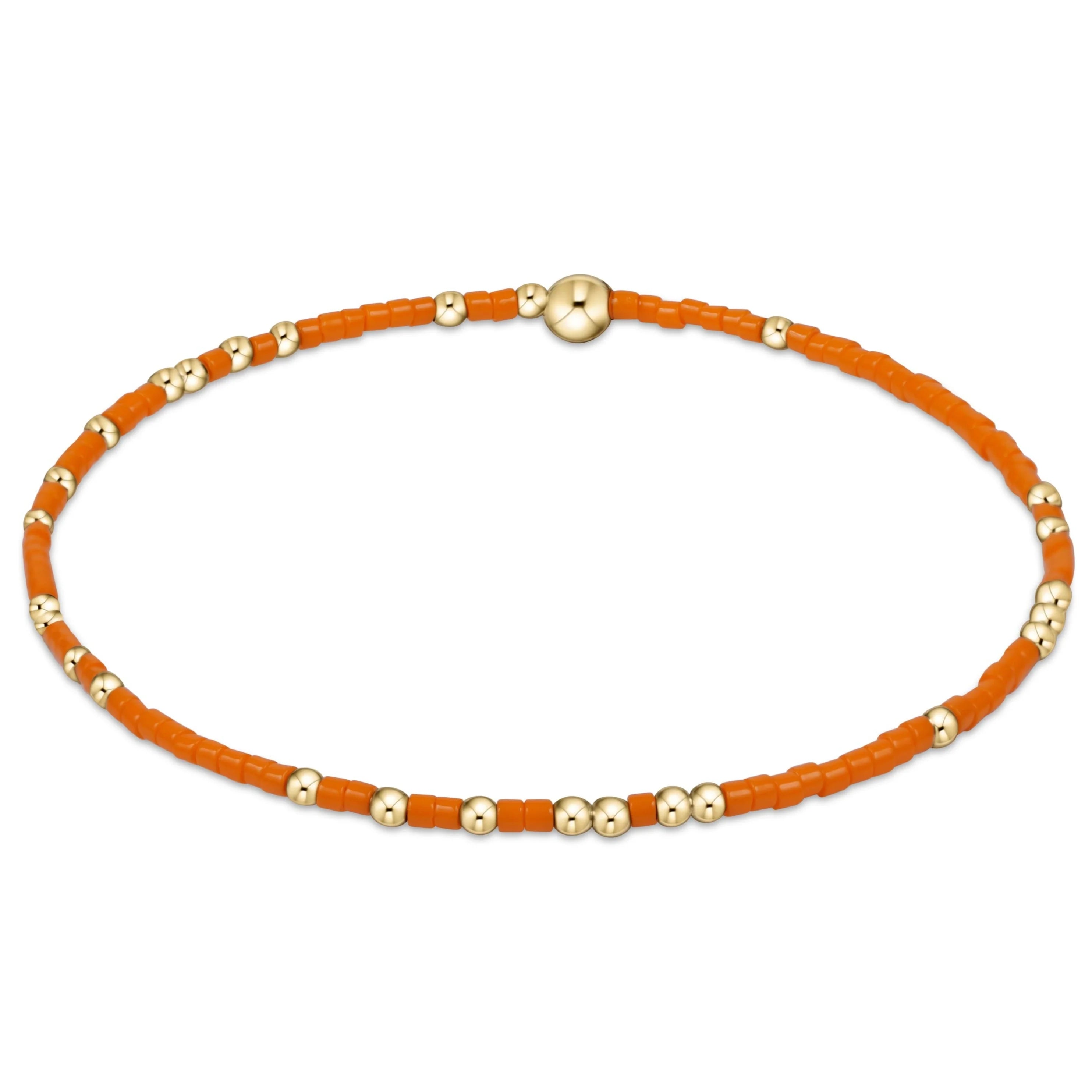 Silver bangles featuring vibrant turquoise stone inlays -enewton 7.25" extends  Gameday Hope Unwritten Bracelet - Orange