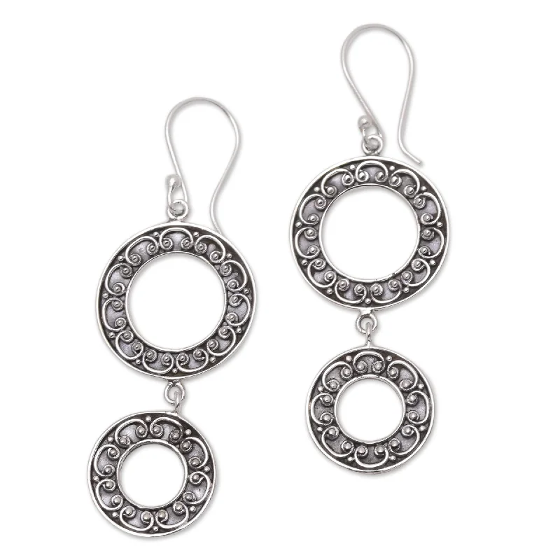 Small Drop Earrings for Delicate -Novica Handmade Two Drops Sterling Silver Dangle Earrings