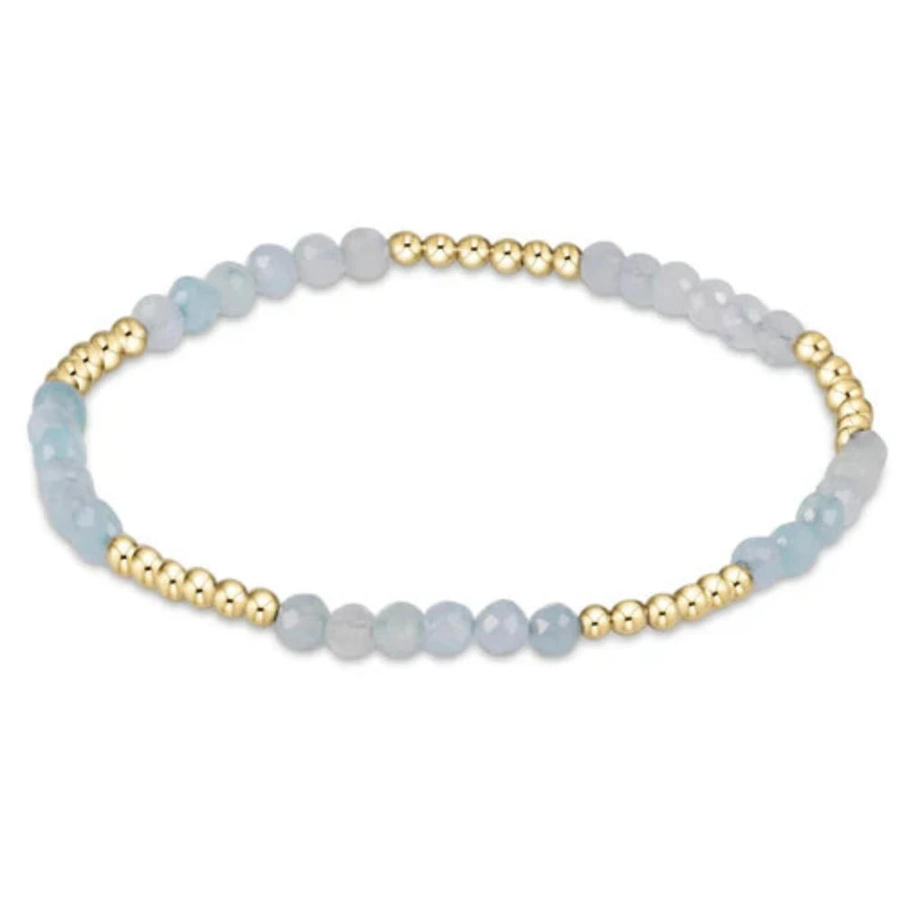 Bracelets with raw moonstone for mystic beauty -enewton 6.25" Blissful Pattern 2.5mm Bead Gemstone Bracelet - Aquamarine