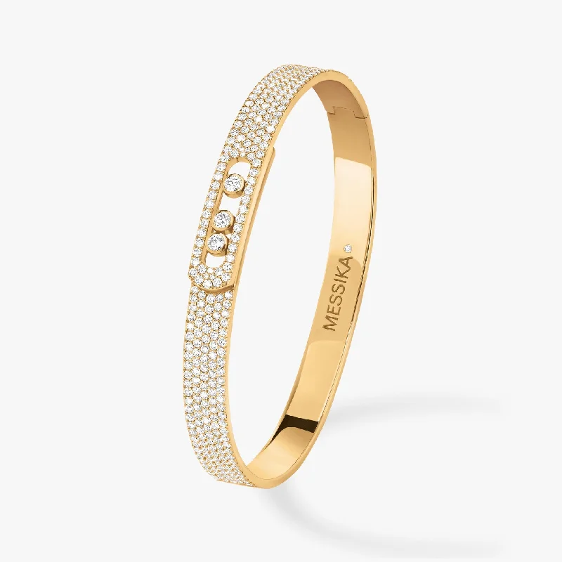 Bracelets with emerald stones for green luxury -2.30ctw Yellow Gold Diamond Bangle Bracelet