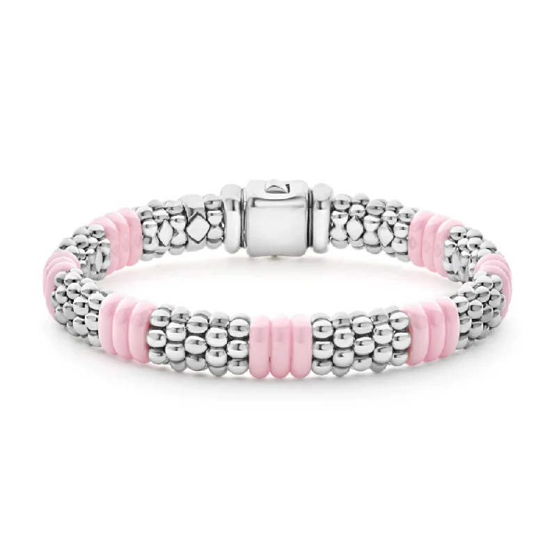 Bracelets with engraved constellations for stargazers -Lagos Pink Caviar Ceramic Caviar Beaded Bracelet, 9mm