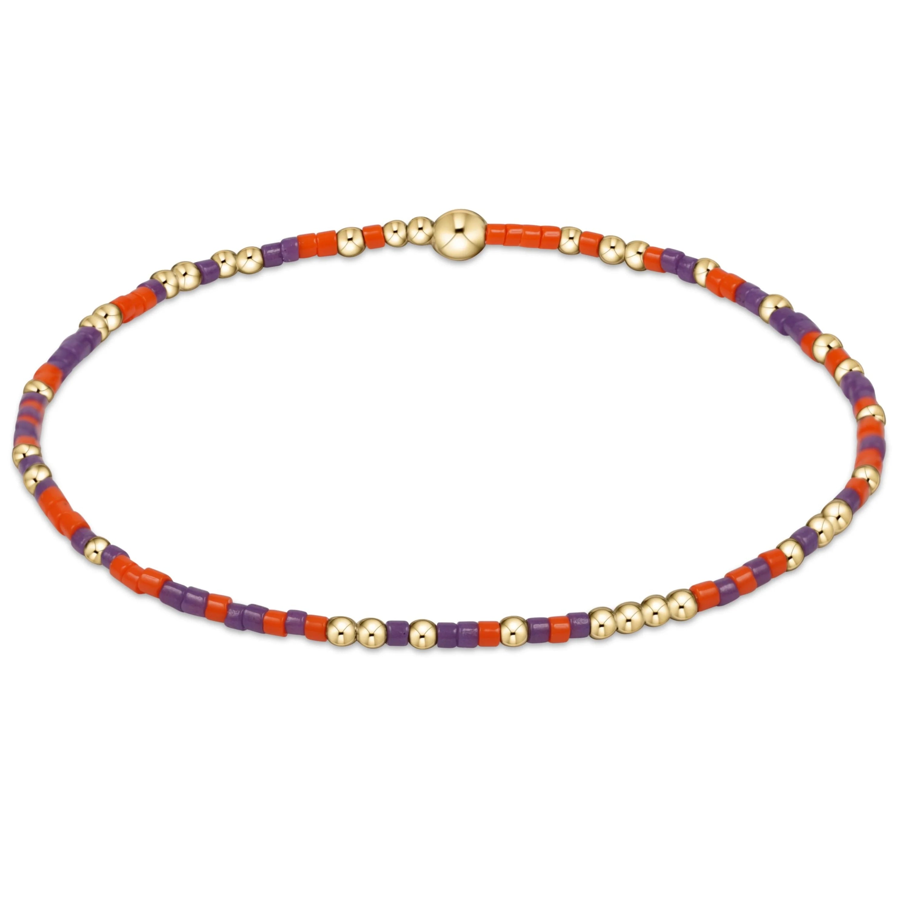 Bangles with tiger eye bands for warmth -enewton 7.25" extends  Gameday Hope Unwritten Bracelet - Bright Orange Purple