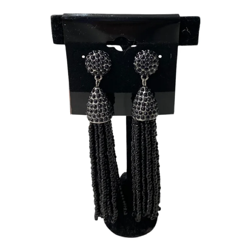 Studded Drop Earrings with Gemstones -EARRINGS STATEMENT by  CME In BLACK