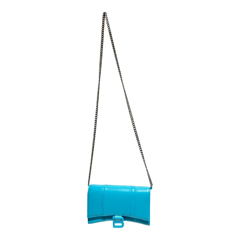 Trendy women's bags with crossbody strap and adjustable length for comfort-BALENCIAGA/Cross Body Bag/Leather/BLU/hourglass