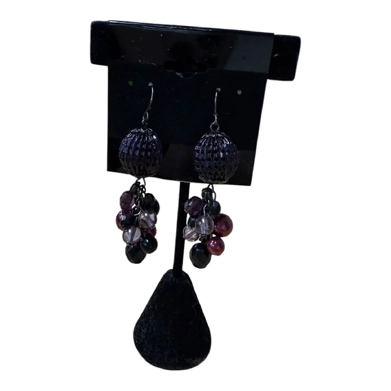 Drop Earrings with Textured Surface -Earrings Dangle/Drop By Chicos In Purple