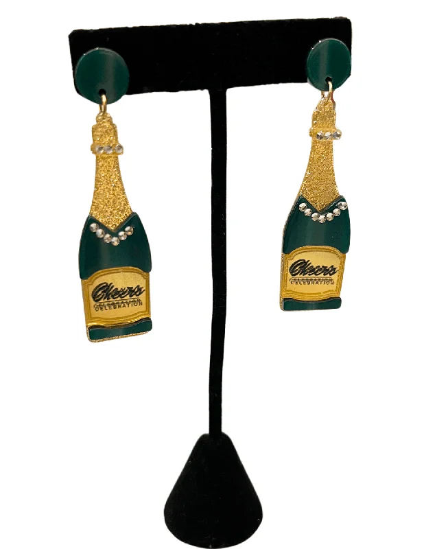 Large Drop Earrings for Statement -CHEERS Champagne Earrings