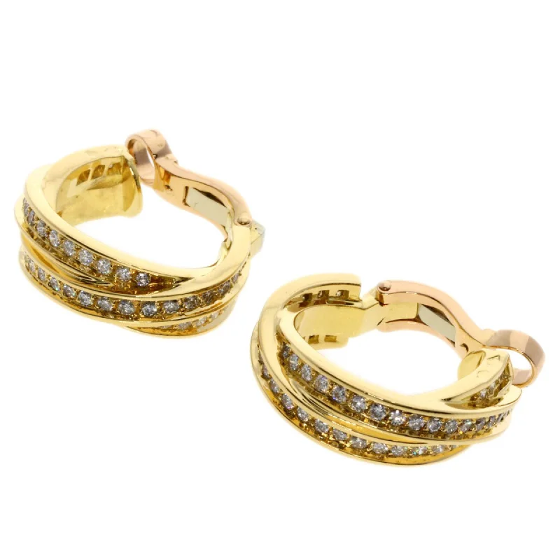 Drop Earrings with Enamel Coating -Cartier yellow  (18K) Clip Earrings (Pre-Owned)