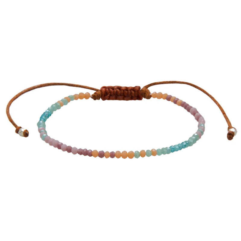 Bracelets with woven leather for rustic style -You are my Sunshine Goddess Bracelet