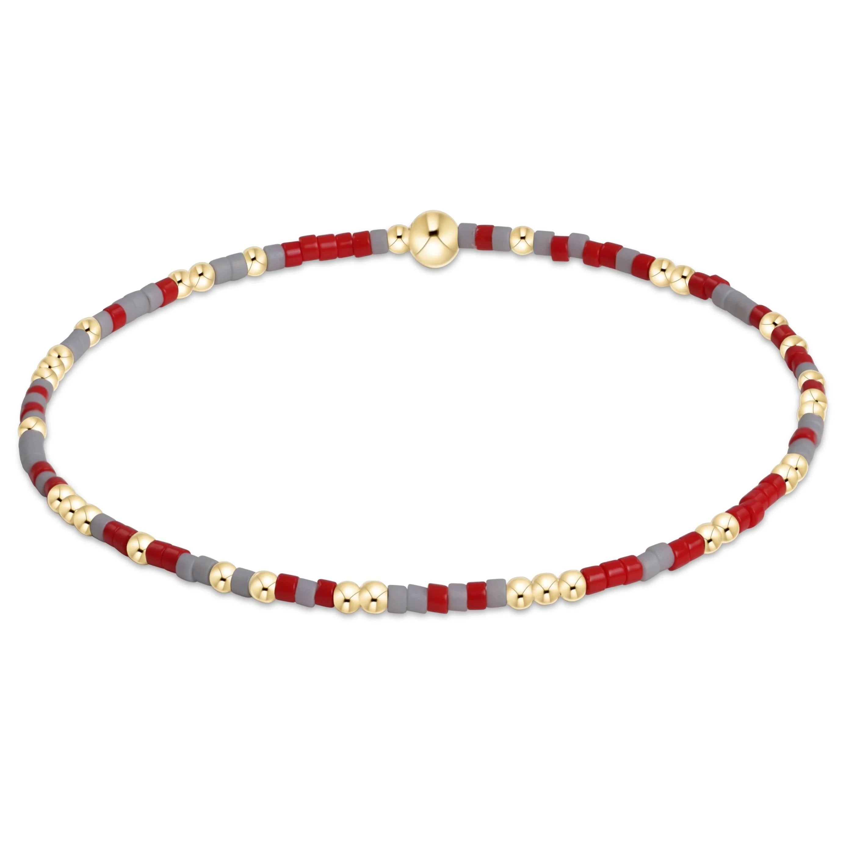 Gold bracelets with delicate diamond charm accents -enewton 7.25" extends  Gameday Hope Unwritten Bracelet - Grey Bright Red