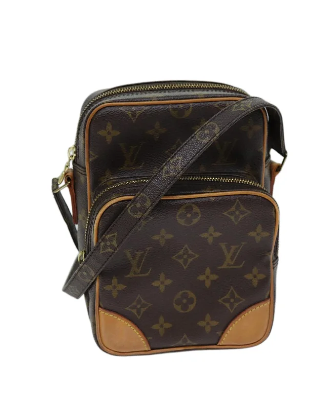 Women's bags with leather trim and canvas material for a casual yet stylish look-LOUIS VUITTON Manhattan PM Monogram Canvas Crossbody Bag