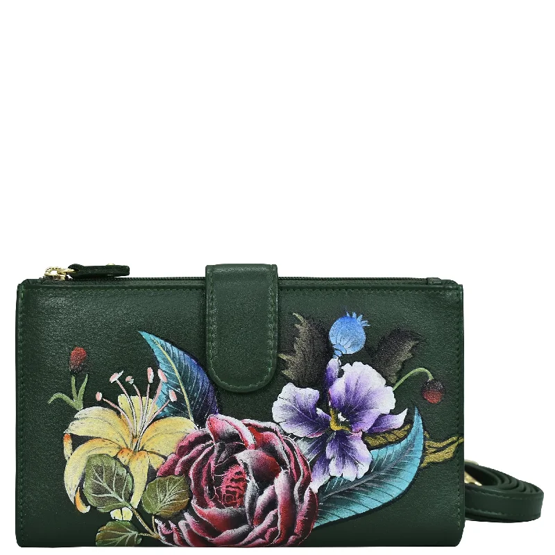 Women's bags with vintage-inspired design and rich leather texture for classic style-Hand Painted Crossbody Wallet & Phone Organizer