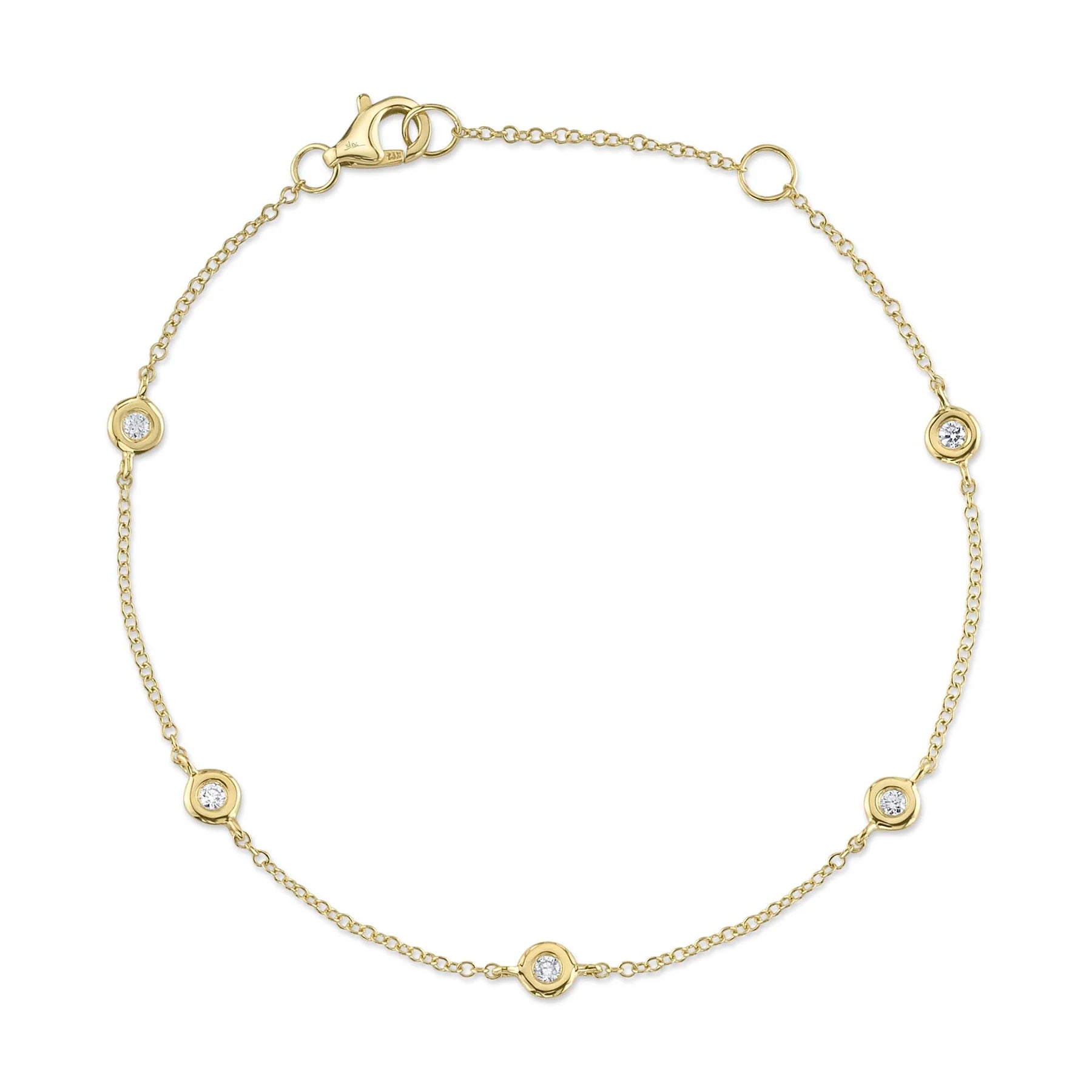 Gold bracelets with delicate diamond charm accents -0.13ctw Diamond Bracelet