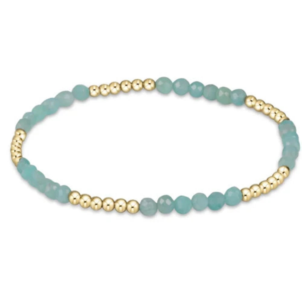 Bangles with rose gold filigree for elegance -enewton 6.25" Blissful Pattern 2.5mm Bead Gemstone Bracelet - Amazonite