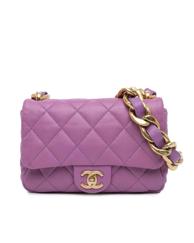 Women's bags with oversized design and ample space for carrying everything you need-Small Quilted Lambskin Crossbody Bag with CC Twist-Lock Flap