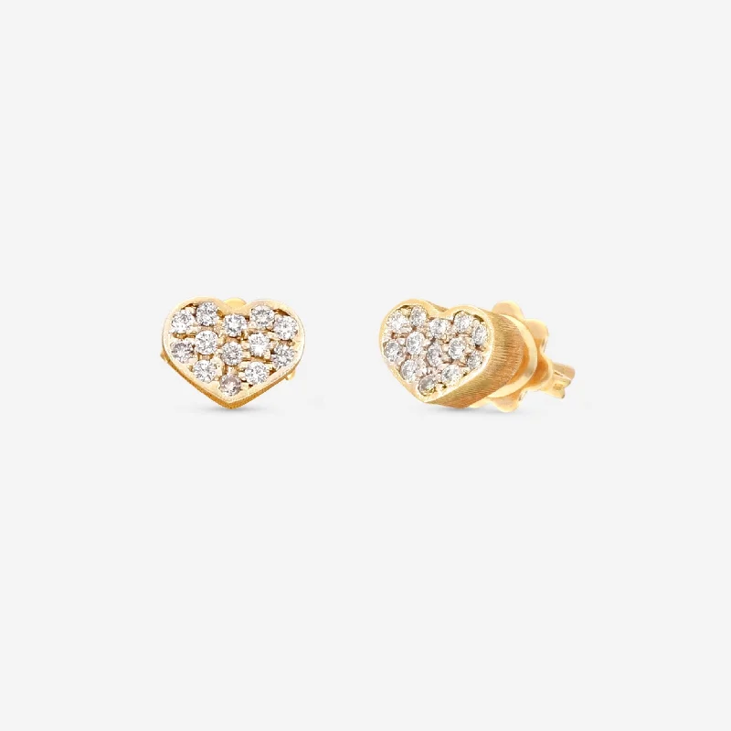 Drop Earrings with Matte Finish -Nanis 18K Yellow & White Gold Diamond Earrings OS9-473