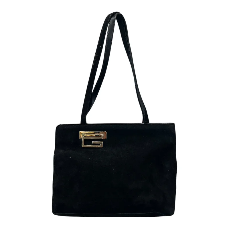 Women's bags with elegant satin finish and detachable chain strap for formal events-GUCCI/Hand Bag/Suede/BLK/G LOGO