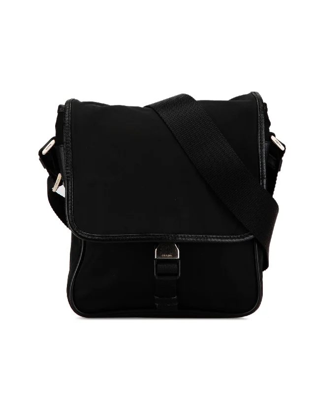 Trendy women's bags with unique shape and stylish hardware for modern flair-Prada Black Nylon Crossbody Bag