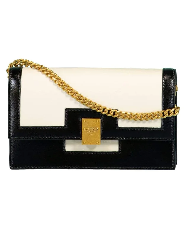 Women's bags with playful fringe details and vibrant colors for a fun fashion statement-1945 Mini Black and White Leather Bag