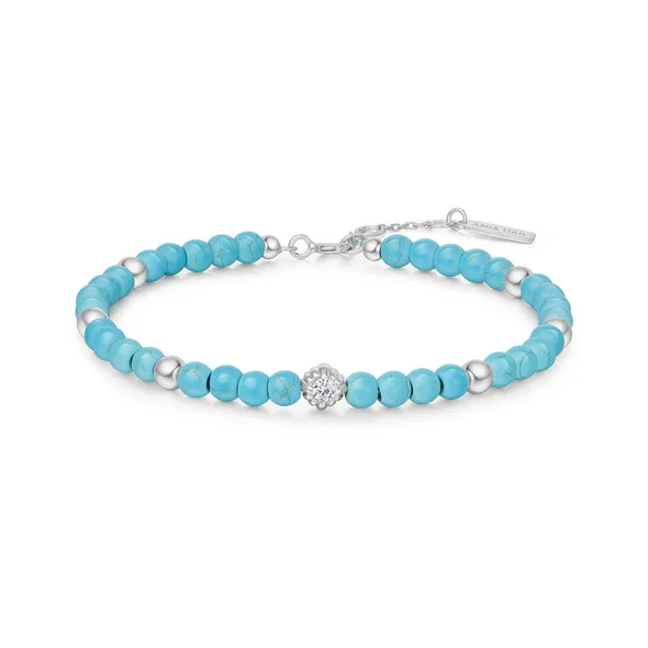 Bracelets with polished coral for vibrant shine -Created Turquoise Bracelet in Sterling Silver