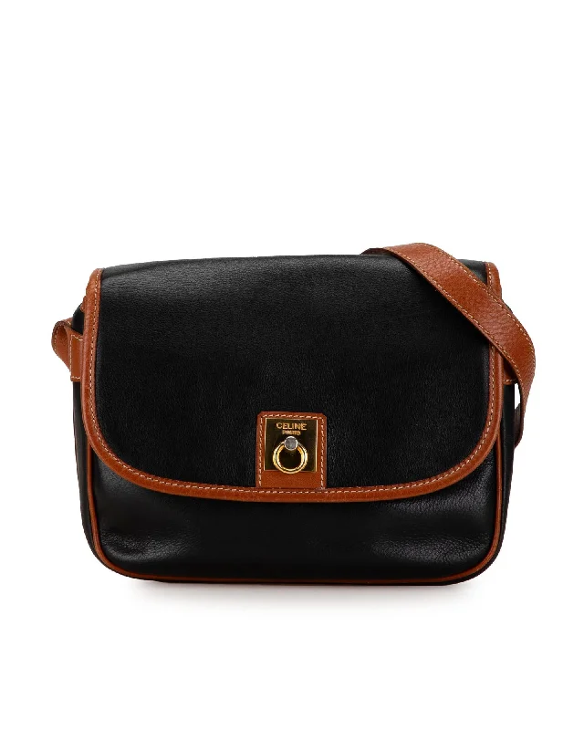 Women's bags with soft suede finish and chic design for effortless, stylish looks-Celine Cabas Vintage Black Leather Crossbody Bag