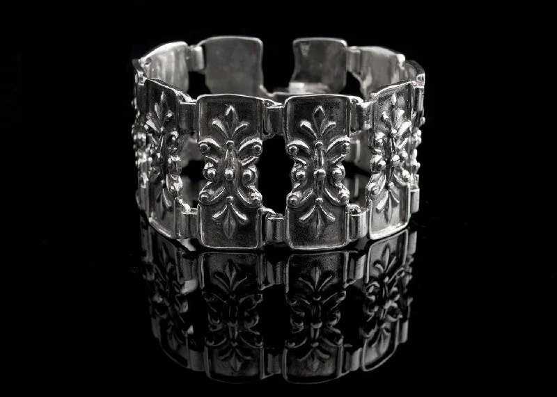 Bangles with hammered silver for rustic appeal -Byzantine Bracelet in Sterling Silver (B-09)