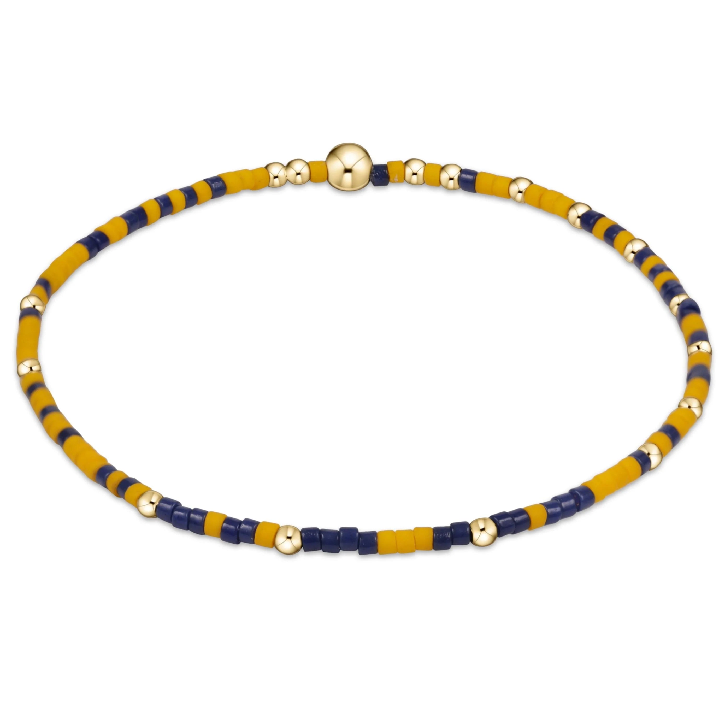 Bangles with hammered silver for rustic appeal -enewton 6.25" Gameday Hope Unwritten Bracelet - Golden Yellow Matte Navy