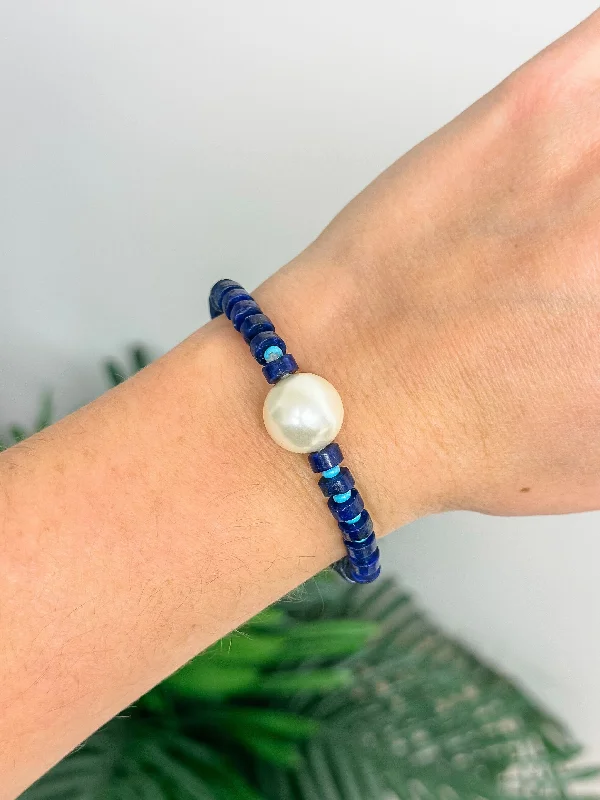 Bracelets with moonstone gems for mystic appeal -Lady In Blue Gemstone Bracelet