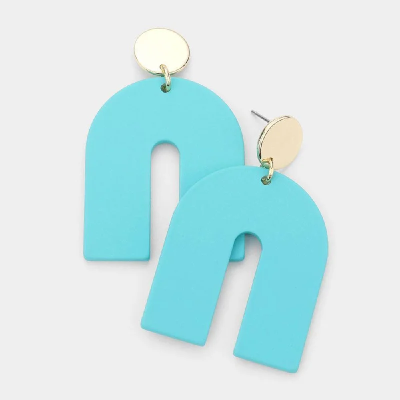 Drop Earrings with Wave Designs -Arched Dangle Earrings