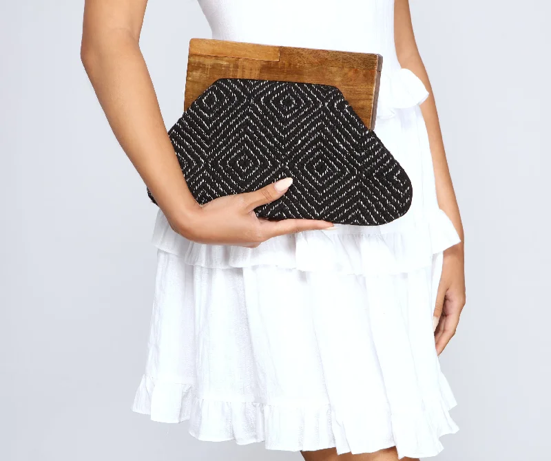 Women's bags with detachable straps and versatile design for different occasions-Glam Moment Geometric Clutch