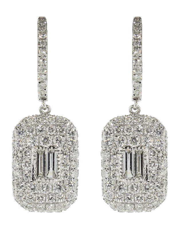 Women's bags with a structured shape and gold-toned accents for a luxurious touch-Pave Baguette Drop Earrings