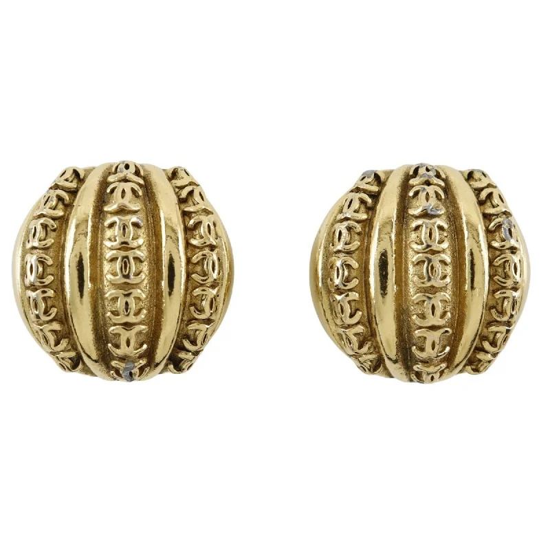 Drop Earrings with Crown Designs -Chanel   Plating Clip Earrings (Pre-Owned)