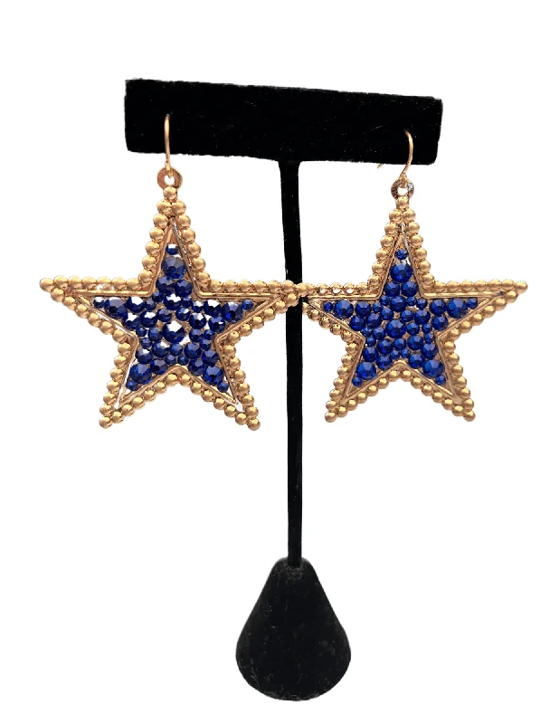 Drop Earrings for Engagement Party -Gold Star Earrings