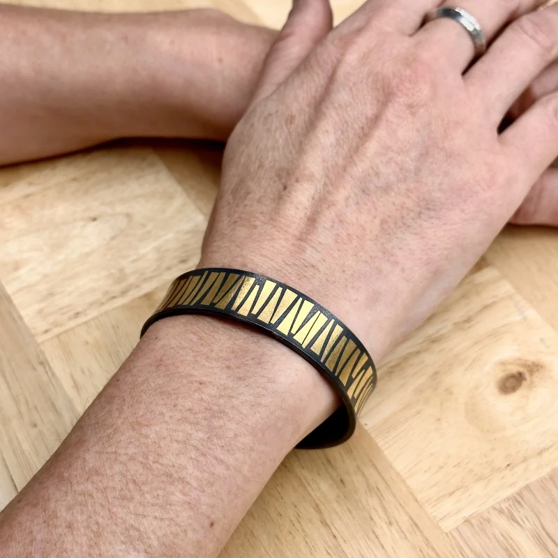 Bracelets with garnet stones for deep red -Geometric Cuff Bracelet